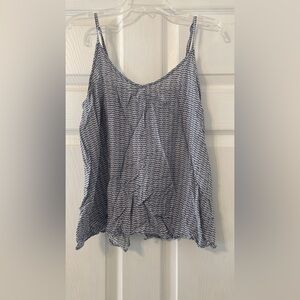 Open back with buttons navy and white tank